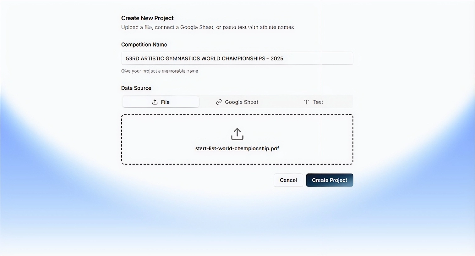 Event-Ready Start Lists